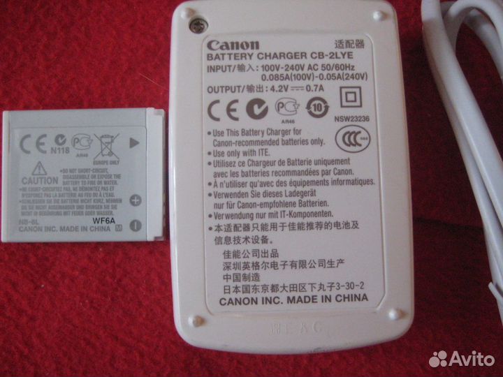 Canon оригинал зарядка и аккумулятор новые