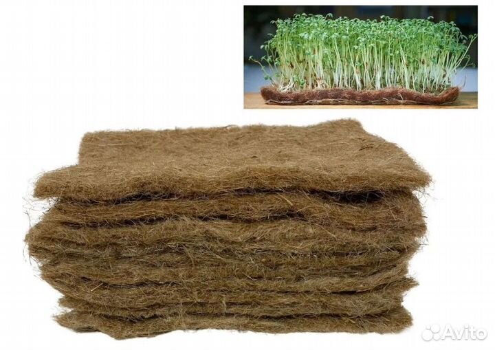 Коврики для микрозелени джутовые 10 шт, 15*10 см