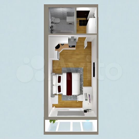 Квартира-студия, 25,4 м², 2/3 эт.