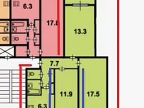 Комната 11,9 м² в 3-к., 2/9 эт.