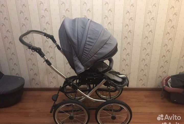 Коляска 2 в 1 с крутыми колесами + автолюлька