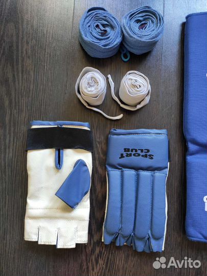 Защита голень-стопа Green Hill, перчатки, бинты