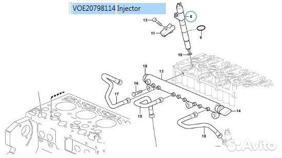 Volvo Deutz Форсунка VOE 20798114 новая