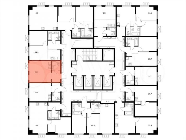 Квартира-студия, 25,5 м², 28/33 эт.