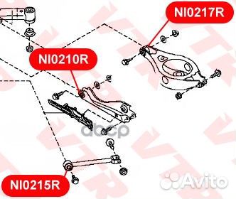 Сайлентблок зад. попер. рычага NI0210R VTR