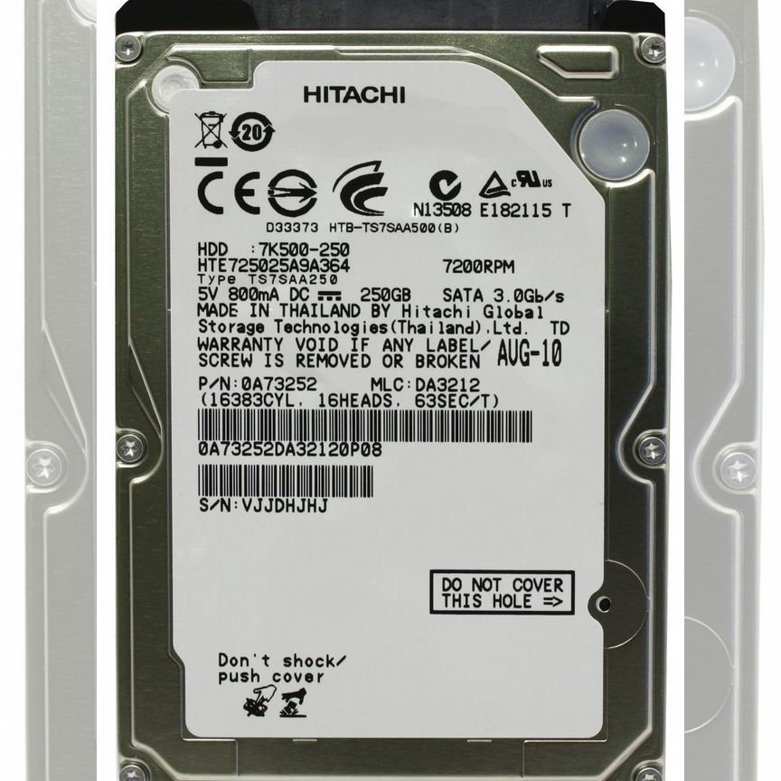 [HTE725025A9A364] Жесткий Диск Hitachi 250gb Sata Hte725025a9a364