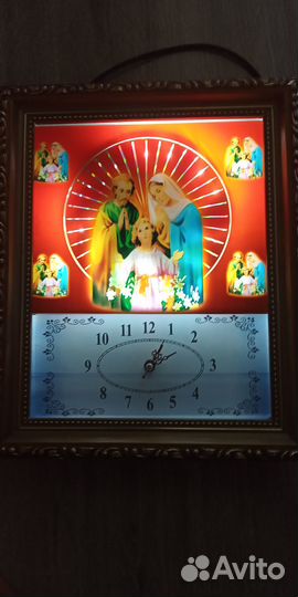 Часы-икона картина светильник