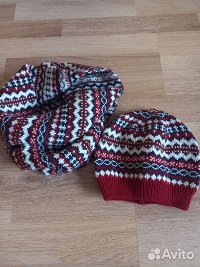 Комплект шапка и снуд женский sela