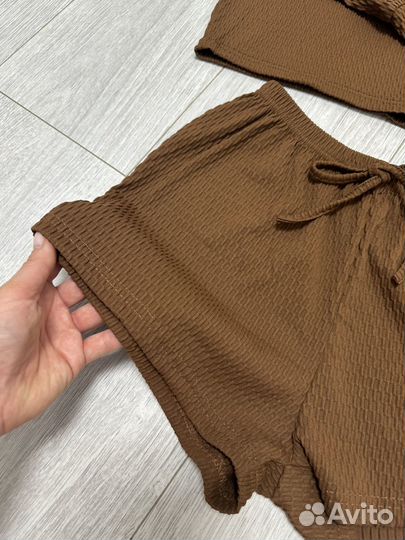 Пижама женская с шортами, топом и кофтой 3 в 1