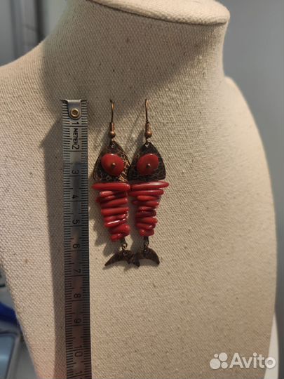 Серьги рыбки Ручной работы