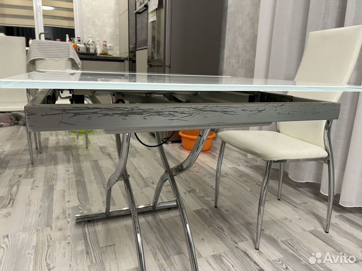 Кухонный стол стеклянный раздвижной бу