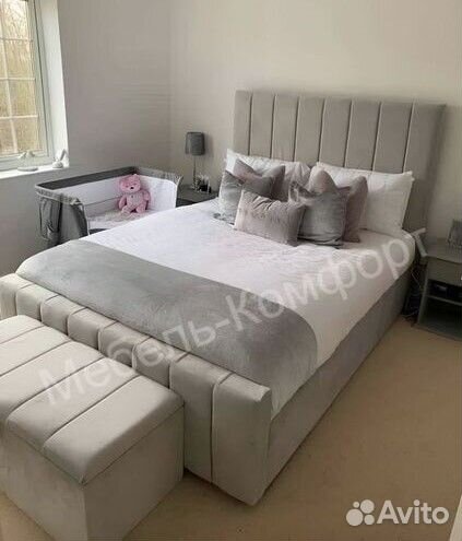 Дизайнерская двуспальная кровать для дома/ Хостела