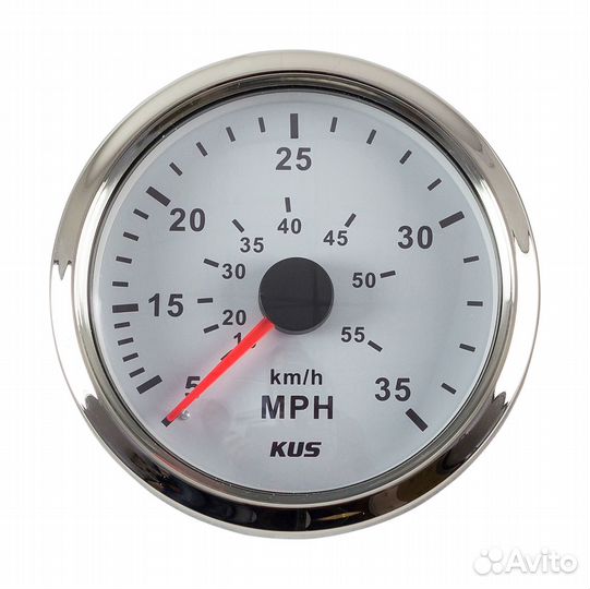 Спидометр манометрический 0-35 MPH, белый цифербла