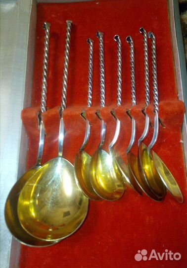 Ложки набор позолоченные мельхиор СССР
