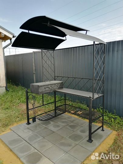 Мангал с печью и столиком