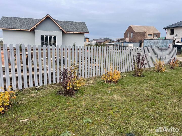 Установка забора профнастил штакетник сетка