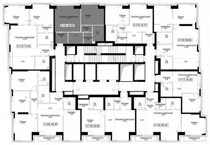 1-к. квартира, 45,8 м², 16/41 эт.