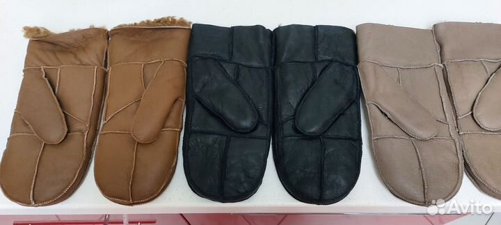 Варежки мужские дублёные натуральные