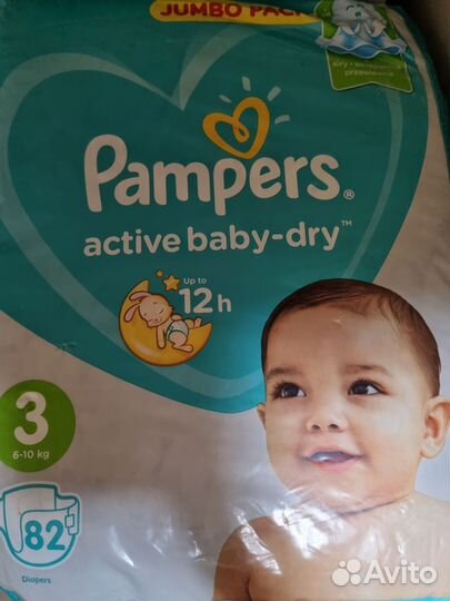 Подгузники Pampers 3 размер, 6-10 кг, 82 шт