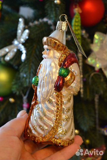 OWC: стеклянная, ёлочная игрушка Санта, США