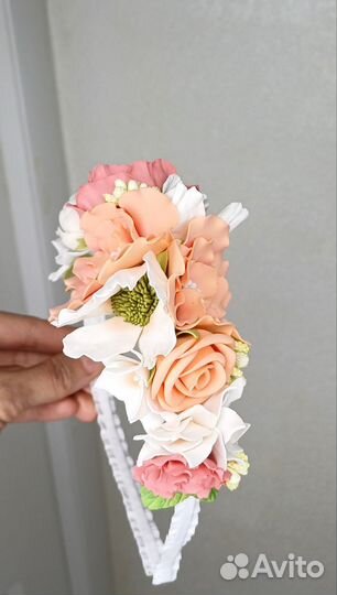 Ободок с цветами Ручная работа