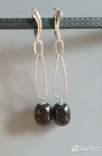 Серьги с гагатом