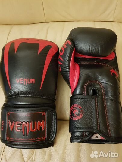 Боксерские перчатки 10 oz venum натур.кожа