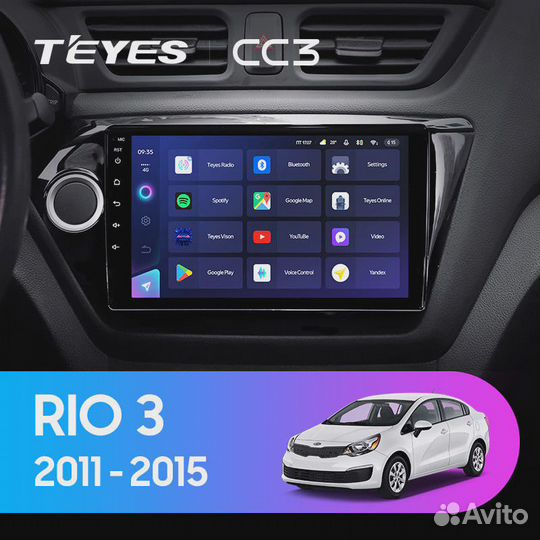 Магнитола Teyes CC3 4/32 для Kia Rio 12+