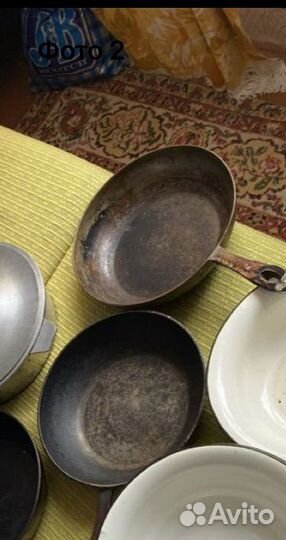 Чугунные сковородки, скороварка СССР
