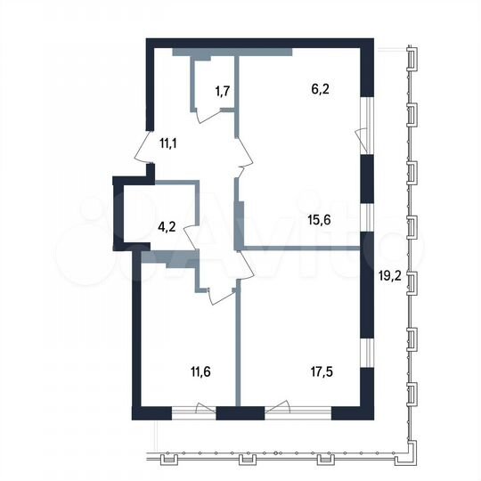 3-к. квартира, 77,5 м², 20/25 эт.