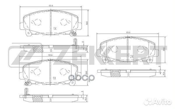 Колодки торм. диск. передн. Honda Accord viii 0