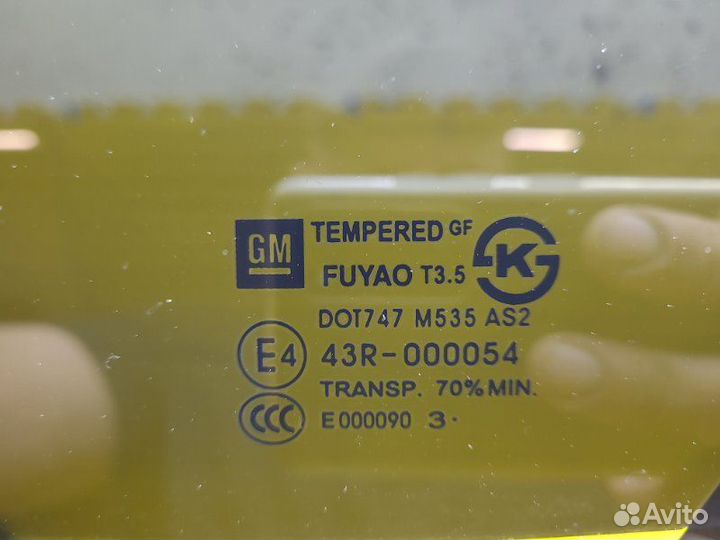 Стекло двери (форточка) заднее левое Chevrolet