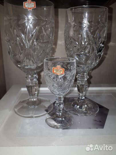 Бокалы, фужеры, рюмки хрусталь