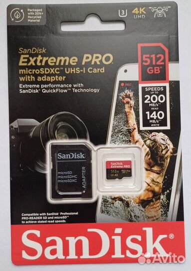 Карта памяти Sandisk 512 GB microSD Extreme Pro