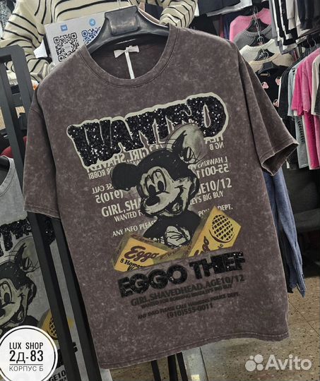 Футболка варенка Микки Маус паетки Оверсайз до 48