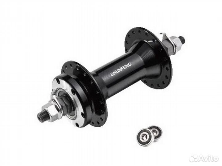 Втулка передняя 36H, на гайках, чёрная, shunfeng