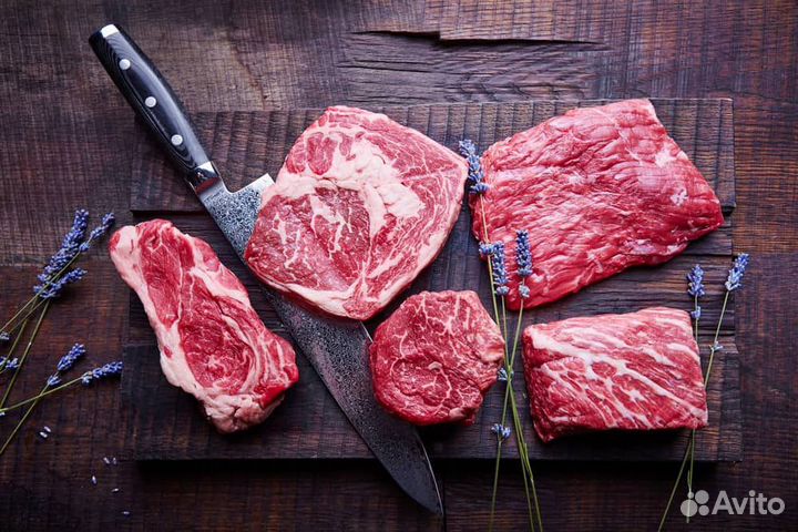 Премиальные стейки мраморной говядины