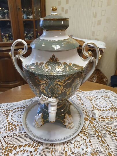 Керамический Чайный сервиз с самоваром