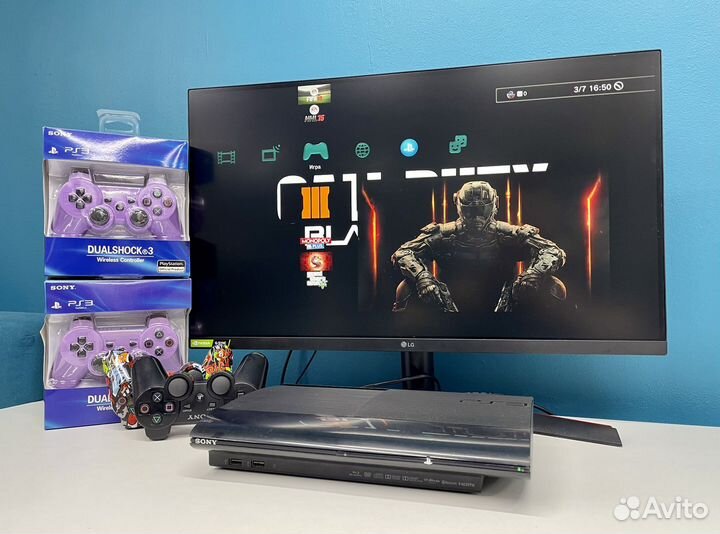 Игровая приставка PS3 Super Slim 320Gb Прошитая