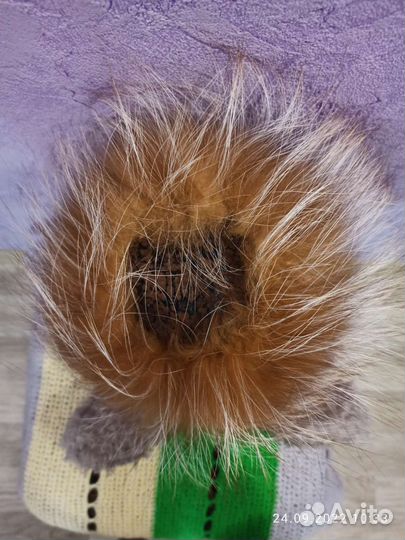 Шапка женская норка вязаная