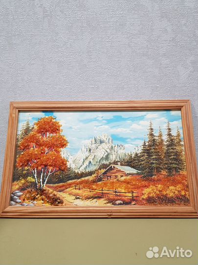 Картина панно с янтарем, СССР