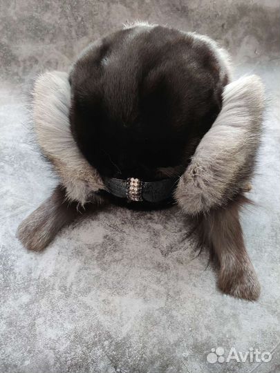 Шапка ушанка норковая женская