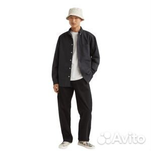 Рубашка H&M Relaxed Fit Oxford, темно-серый