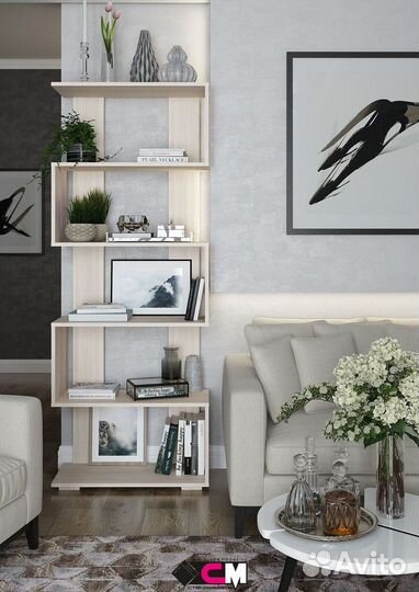 Стеллаж-змейка Ясень шимо светлый