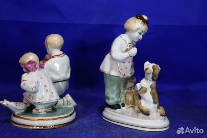 Фарфоровая статуэтка Дети и голуби А ну ка отними