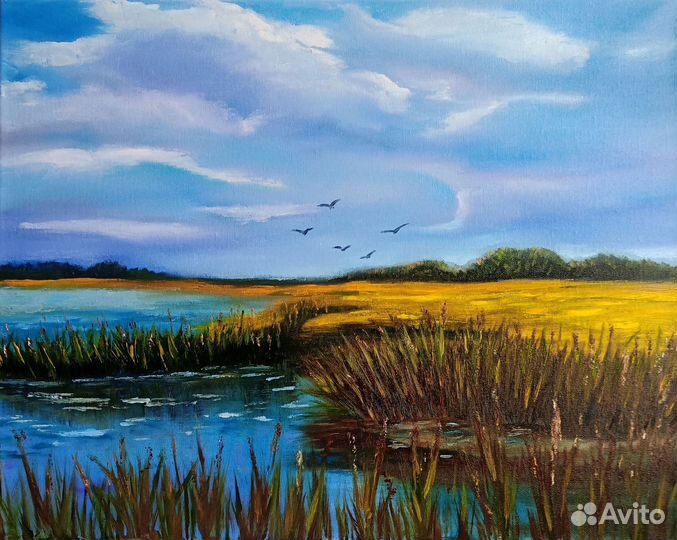 Картина маслом на холсте пейзаж