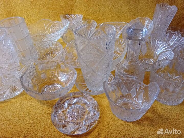 Хрусталь Вазы,Салатники,кувшины,штофы