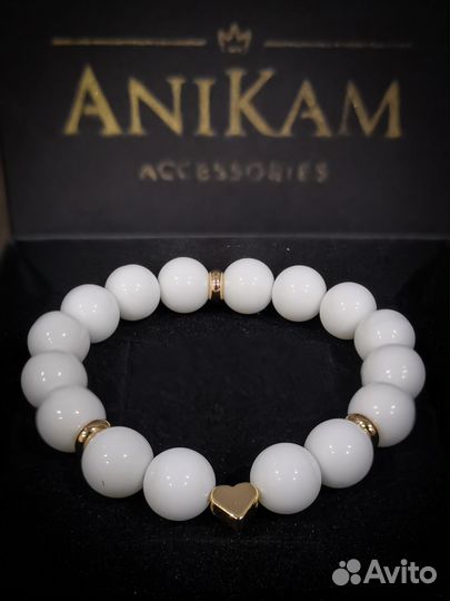 Браслет из белого агата