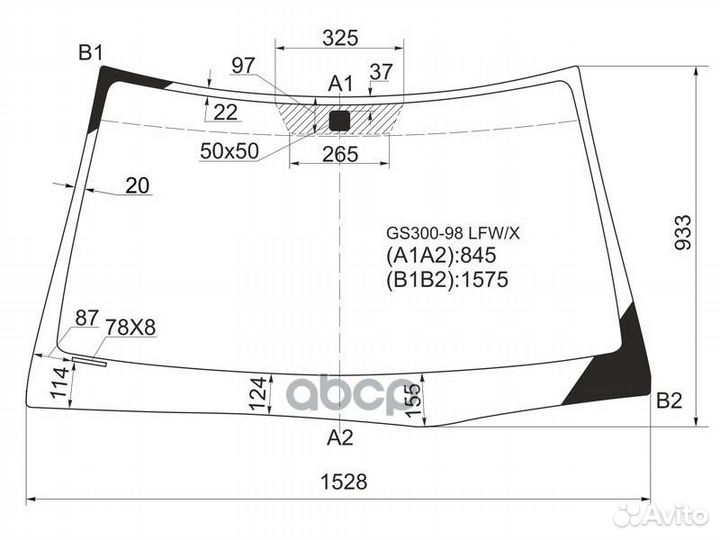 Стекло лобовое Lexus GS 97-04 GS300-98 LFW/X XYG