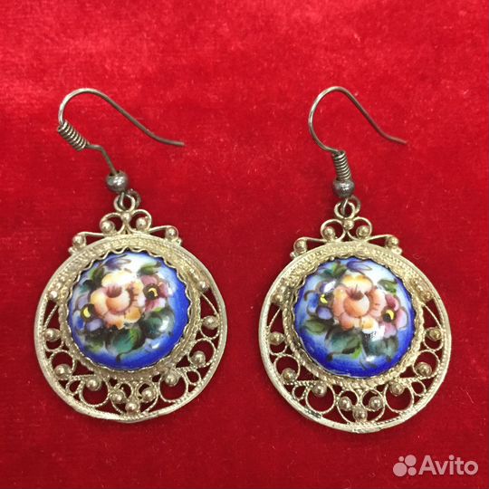 Серьги Финифть